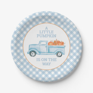 Assiettes En Carton Un petit Citrouille sur le chemin baby shower cami