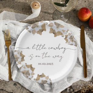 Assiettes En Carton Un petit cowboy est sur le chemin