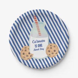Assiettes En Carton Un petit gâteau Cookie premier anniversaire