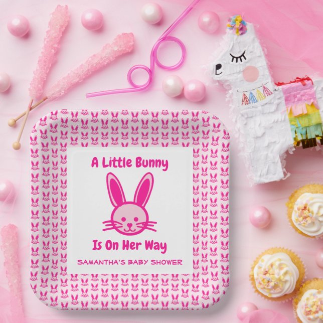 Assiettes En Carton Un Petit Lapin Est En Chemin (Fête)