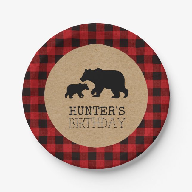 Assiettes En Carton Un Petit Ours Plaques Papier Anniversaire (Devant)
