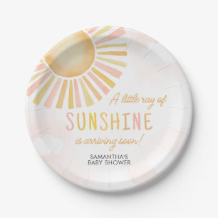 Assiettes En Carton Un petit rayon de soleil Baby shower