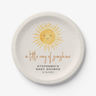 Assiettes En Carton Un Petit Rayon De Sunshine Boho Baby shower Papier