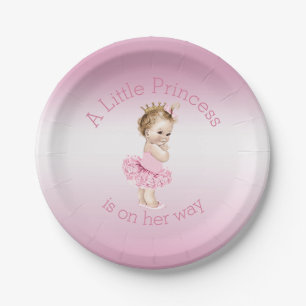 Assiettes En Carton Un petit rose de baby shower de princesse