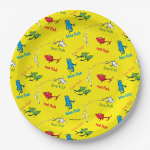 Assiettes En Carton Un Poisson Deux Poissons Motif Jaune