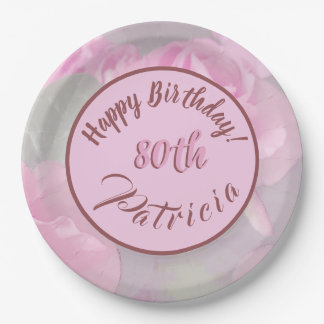Assiettes En Carton Un rêve de jardin américain rose Rose