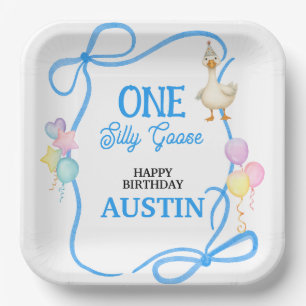 Assiettes En Carton Un sot garçon d'oie premier anniversaire