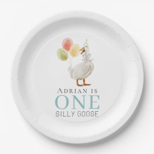 Assiettes En Carton Un sot goose Boy Blue 1er anniversaire