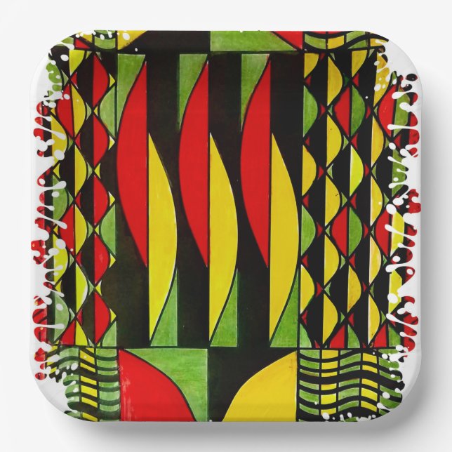 Assiettes En Carton Un Splash De Couleur Avec Rythme (Recto)