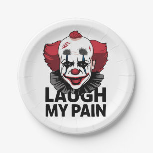 Assiettes En Carton Un visage de clown en larmes