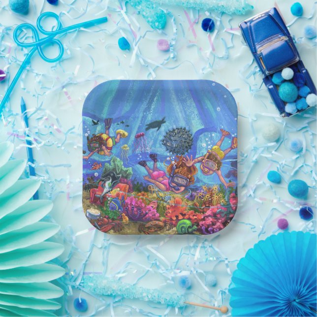 Assiettes En Carton Under the Sea (Fête)