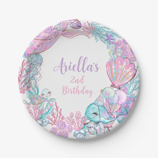 Assiettes En Carton Under the Sea Animals Custom Paper Plates (Devant)