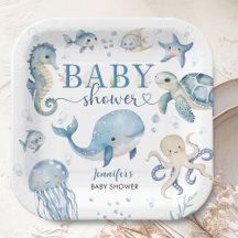 Under The Sea Baby Shower Boy Blue Ocean