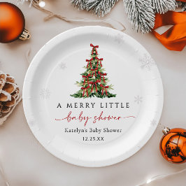 Assiettes En Carton Une Baby Shower Arbre de Noël Joyeux