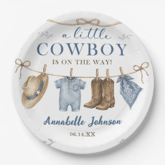 Assiettes En Carton Une Baby Shower Cowboy pour Petit Garçon