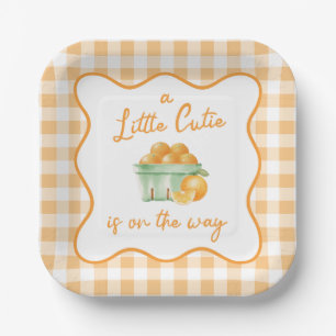 Assiettes En Carton Une baby shower pour un petit bébé orange mignon