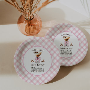 Assiettes En Carton Une Baby Shower Tini One Espresso Martini Nœud Ros