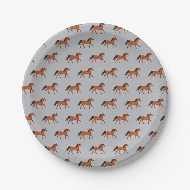 Assiettes En Carton Une belle plaque de papier à cheval (Devant)