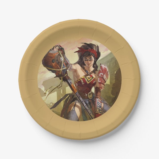 Assiettes En Carton Une crise infinie Illustration d'une Femme Merveil (Devant)