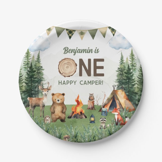 Assiettes En Carton Une joyeuse fête d'anniversaire de Camper (Devant)