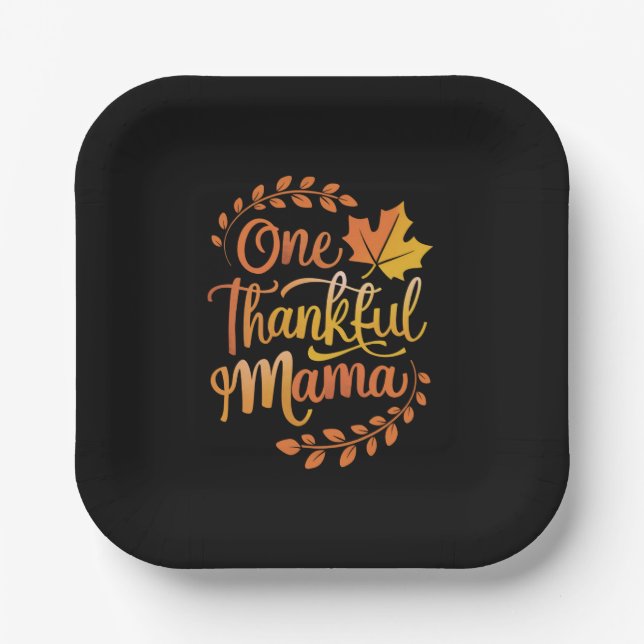 Assiettes En Carton Une Maman Gentille Chute Thanksgiving Automne (Recto)