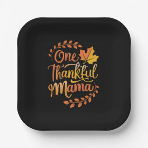Assiettes En Carton Une maman reconnaissante Mignon Thanksgiving d'aut