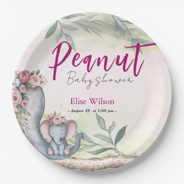 Assiettes En Carton Une petite cacahuète est en route (Devant)