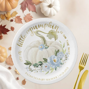 Assiettes En Carton Une petite citrouille est en route Baby Shower
