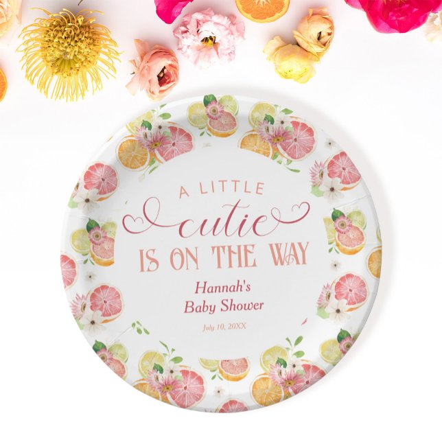 Assiettes En Carton Une petite ville est sur le Baby shower Way (Créateur téléchargé)