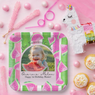 Assiettes En Carton Une photo d'anniversaire à Melon