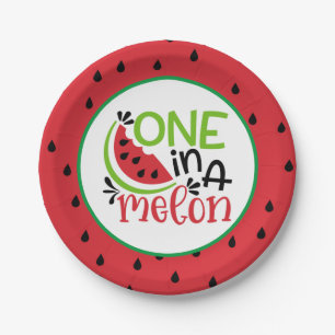 Assiettes En Carton Une plaque de papier melon