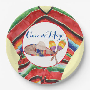 Assiettes En Carton Une plaque de papier rond de 9 po Fête colorée