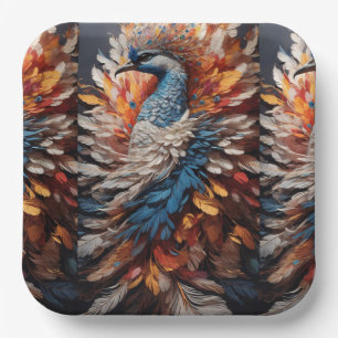 Assiettes En Carton Une renaissance de paon numérique