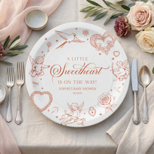 Assiettes En Carton Une Saint-Valentin Bébé Doux Fête Prénatale