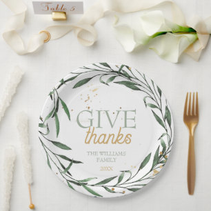 Assiettes En Carton Une Verdure Botanique Chic Remercier Thanksgiving