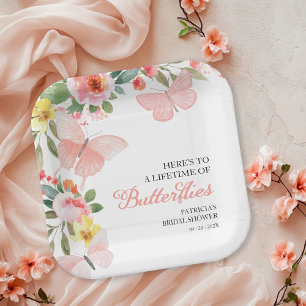 Assiettes En Carton Une vie de papillons Fête des mariées Floral