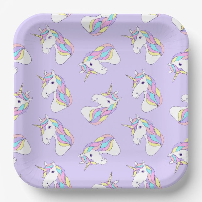 Assiettes En Carton Unicorn  (Recto)