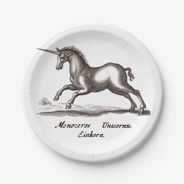 Assiettes En Carton Unicorn Classic Running Magic Woodland Créature (Devant)