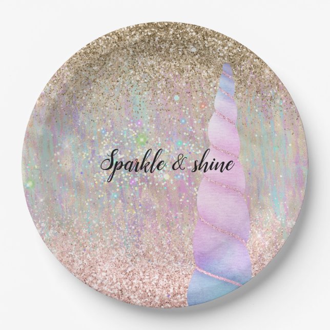 Assiettes En Carton Unicorn Sparkle (Devant)