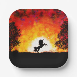 Assiettes En Carton Unicorne