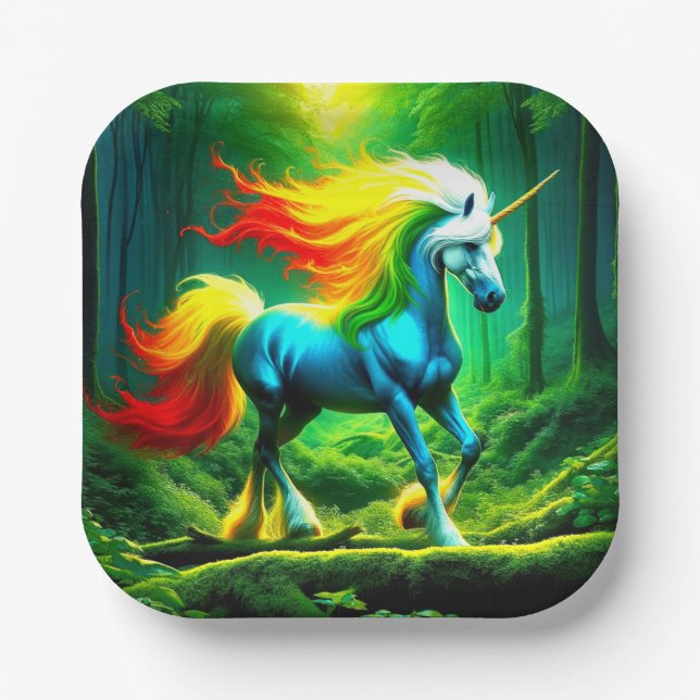 Assiettes En Carton Unicorne (Recto)