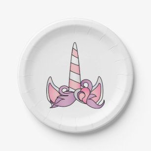 Assiettes En Carton Unicorne avec Plaques de papier à thème ponctué