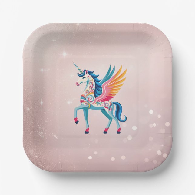 Assiettes En Carton Unicorne torse (Recto)