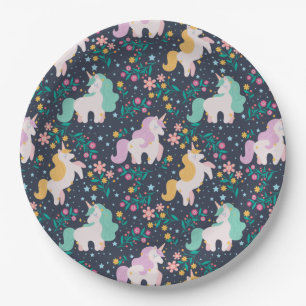 Assiettes En Carton Unicornes