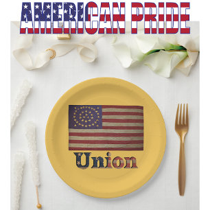 Assiettes En Carton Union de la guerre civile Un magnifique drapeau de