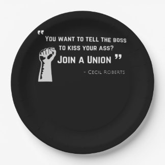 Assiettes En Carton Union forte - Tendance syndicale des travailleurs