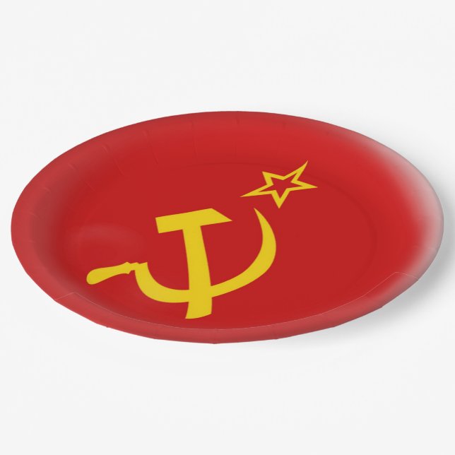 Assiettes En Carton Union Soviétique - drapeau de l'URSS (Angle)
