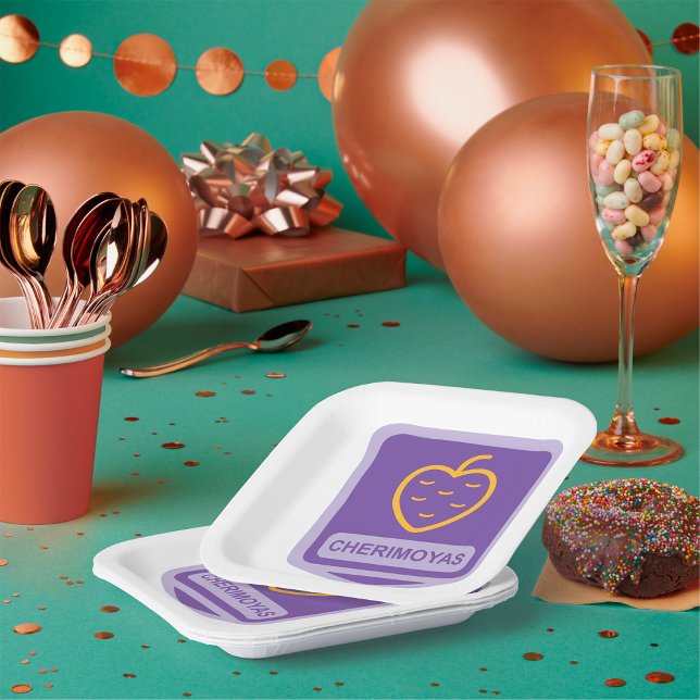 Assiettes En Carton Unique Cherimoya Fruit Graphique Personnalisable (Créateur téléchargé)