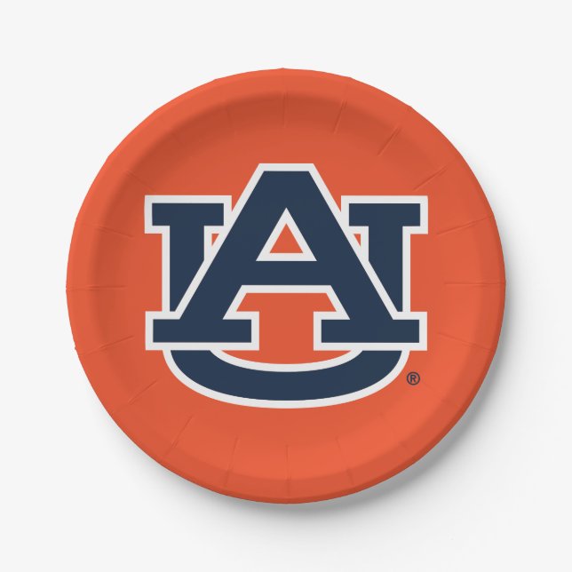 Assiettes En Carton Université d'Auburn | Auburn UA Logo (Devant)