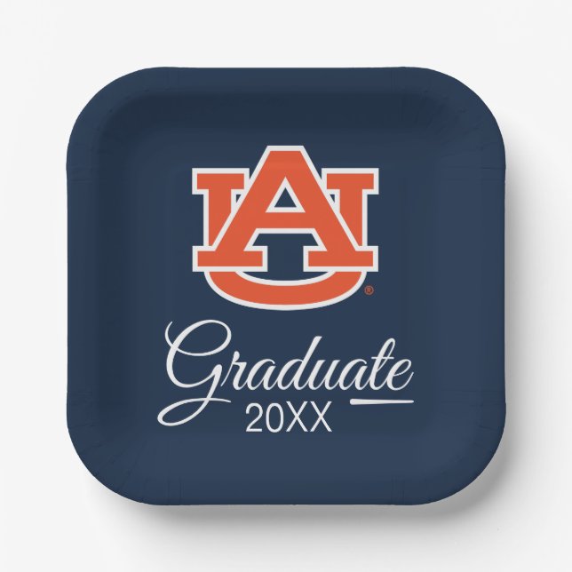 Assiettes En Carton Université d'Auburn | Diplômé (Recto)